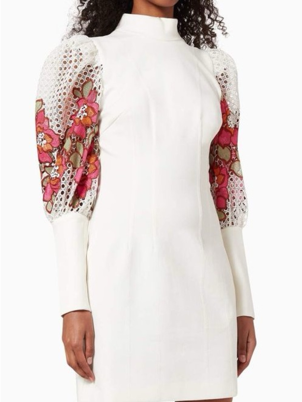 Elliatt Cream High-Neck Mini Dress